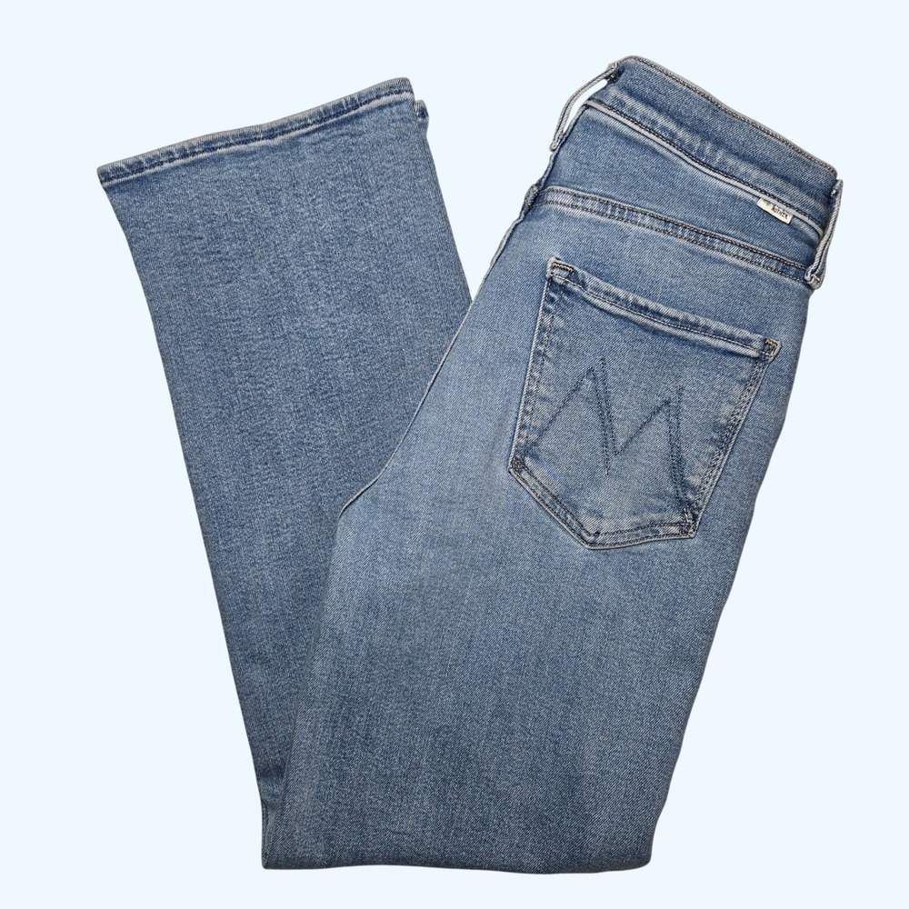 Mother The Rambler Zip Flood Jeans Womens 28 Out of the Blue Straight Leg READ